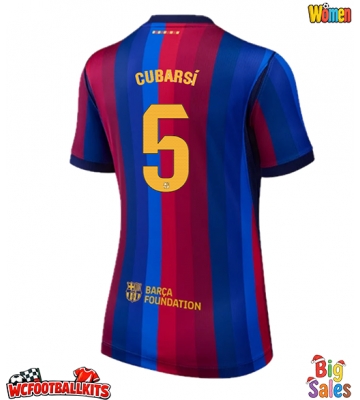 Barcelona Pau Cubarsi #5 Replica Home Stadium Shirt for Women 2026-27 Short Sleeve